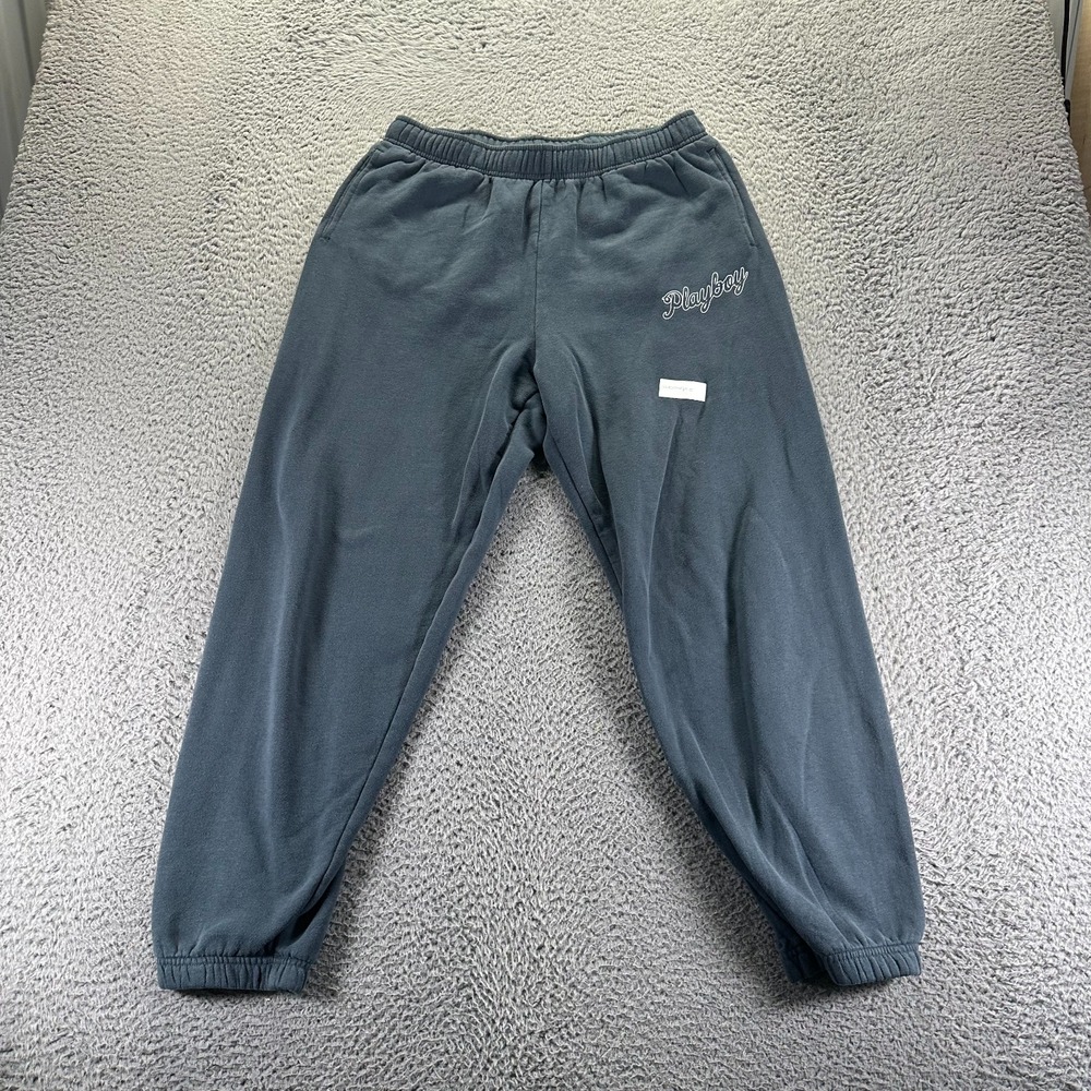 Playboy‎ by Pacsun Sweatpants Women's M Gray Cotton Jogger Drawstring Activewear